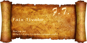 Faix Tivadar névjegykártya