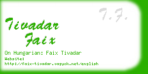 tivadar faix business card